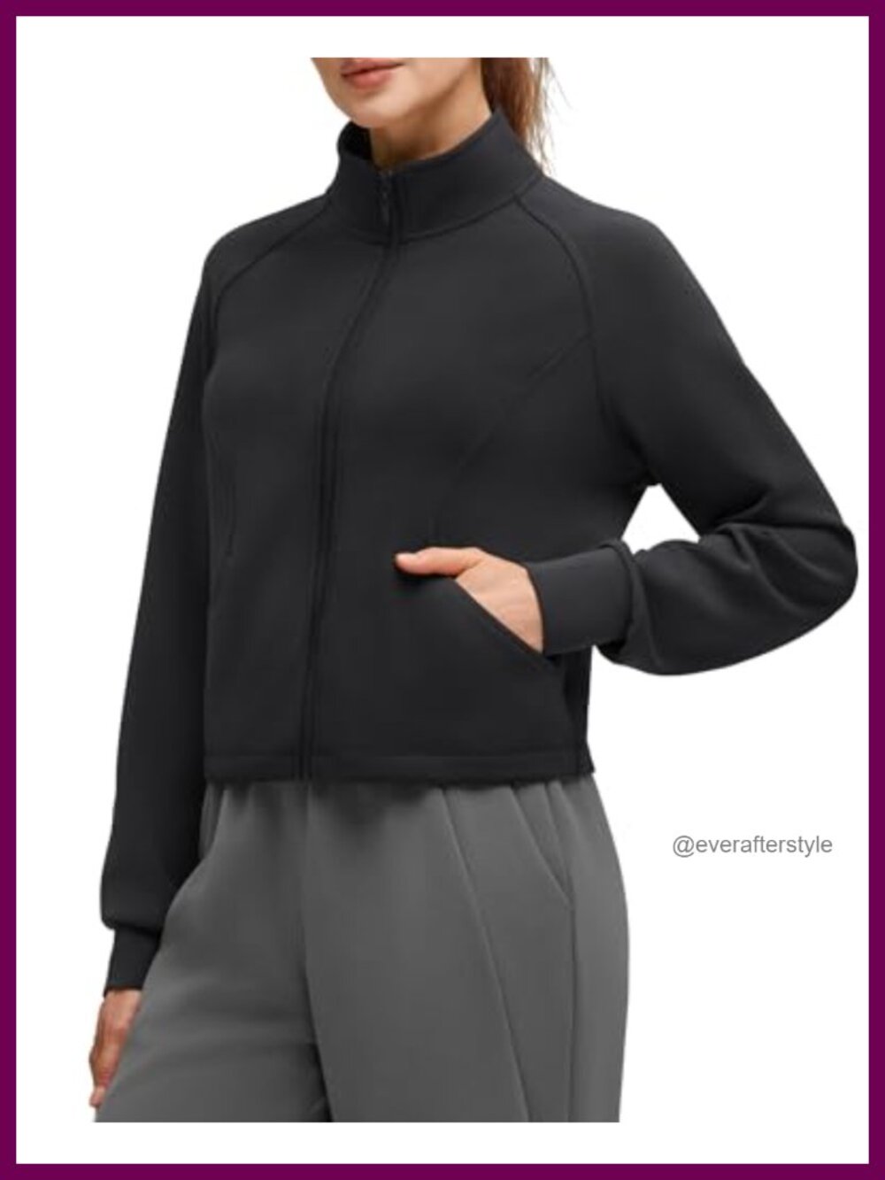 Women's Zip Up Mock Neck Sweatshirt Jacket with Pockets Casual Lounge